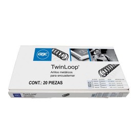 GUSANO DE ARILLO METALICO GBC DE 1/4 PULGADA PASO 3:1 HASTA 1 A 35 HOJAS COLOR NEGRO 1 PAQUETE CON 20 PIEZAS - Envío Gratuito