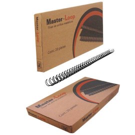 GUSANO DE ARILLO METALICO EMDO DE 3/4 PULGADA PASO 2:1 HASTA 160 HOJAS COLOR NEGRO 1 PAQUETE CON 20 PIEZAS - Envío Gratuito