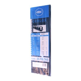 GUSANO DE PLASTICO GBC DE 5/8 PULGADA PASO 38 AROS HASTA 96 A 110 HOJAS COLOR NEGRO 1 PAQUETE CON 25 PIEZAS - Envío Gratuito
