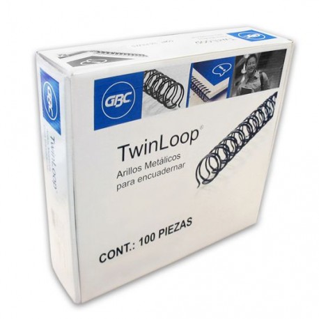 GUSANO DE ARILLO METALICO GBC DE 9/16 PULGADA PASO 3:1 HASTA 96 A 105 HOJAS COLOR BLANCO 1 PAQUETE CON 100 PIEZAS - Envío Gratui