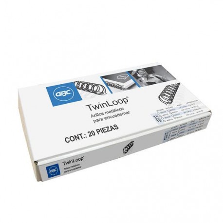 GUSANO DE ARILLO METALICO GBC DE 3/8 PULGADA PASO 3:1 HASTA 46 A 75 HOJAS COLOR NEGRO 1 PAQUETE CON 20 PIEZAS - Envío Gratuito