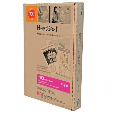 MICA TERMICA TAMAÑO OFICIO GBC HEATSEAL FORMA RIGIDA 10 MILESIMAS 1 PAQUETE CON 50 PIEZAS - Envío Gratuito