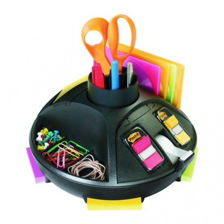 ORGANIZADOR DE ESCRITORIO POST-IT DE PLASTICO COLOR NEGRO CON 3 COMPARTIMIENTOS 1 PIEZA - Envío Gratuito
