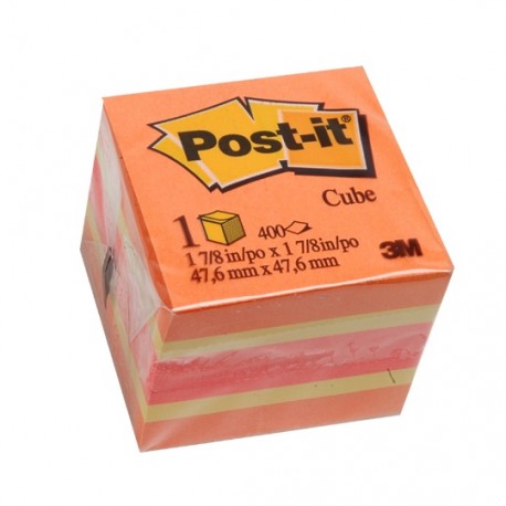 NOTA ADHESIVA REMOVIBLE POST IT 2051 COLORES NEON FORMA CUADRADA 400 HOJAS - Envío Gratuito
