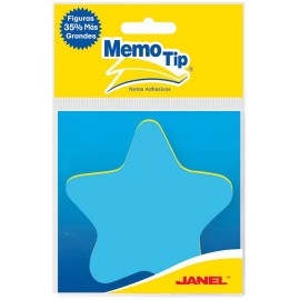 NOTA ADHESIVA REMOVIBLE JANEL MEMOTIP COLORES SURTIDOS FORMA DE ESTRELLA 50 HOJAS - Envío Gratuito