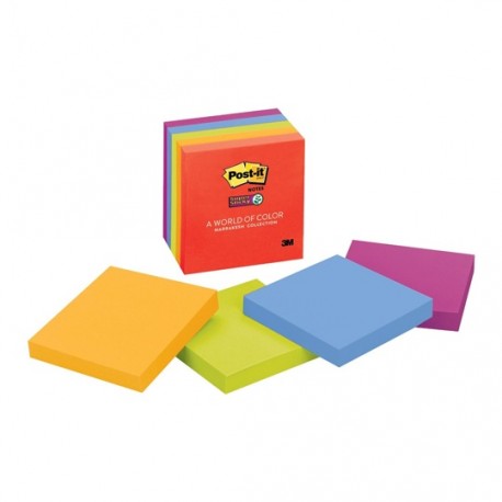 NOTA ADHESIVA REMOVIBLE POST IT 6545SSA COLORES NEON FORMA CUADRADA 450 HOJAS - Envío Gratuito