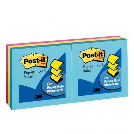 NOTA ADHESIVA REMOVIBLE POP-UP POST IT 3301AU COLORES ULTRA FORMA CUADRADA 600 HOJAS - Envío Gratuito