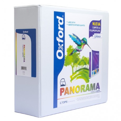 CARPETA DE VINIL PANORAMICA ARILLO EN D DE 4 PULGADAS COLOR BLANCA OXFORD PANORAMA 1 PIEZA - Envío Gratuito