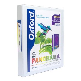 CARPETA DE VINIL PANORAMICA ARILLO EN D DE 1 PULGADA COLOR BLANCA OXFORD PANORAMA 1 PIEZA - Envío Gratuito