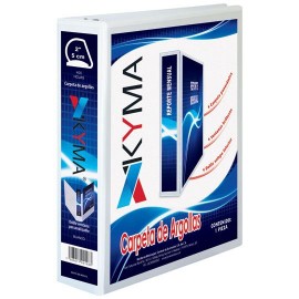 CARPETA DE VINIL PANORAMICA ARILLO EN D DE 2 PULGADAS COLOR BLANCA KYMA KYMA 1 PIEZA - Envío Gratuito