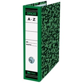 REGISTRADOR DE CARTON MARMOLEADO CLASICO ARILLO EN O DE 3 PULGADAS COLOR VERDE KYMA KYOF 1 PIEZA - Envío Gratuito