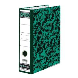 REGISTRADOR DE CARTON MARMOLEADO CLASICO TAMAÑO OFICIO ARILLO EN D DE 3 PULGADAS COLOR VERDE PRINTAFORM REGNEGOFI - Envío Gratui