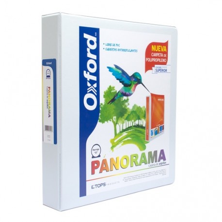 CARPETA DE VINIL PANORAMICA ARILLO EN O DE 1.5 PULGADAS COLOR BLANCA OXFORD PANORAMA 1 PIEZA - Envío Gratuito