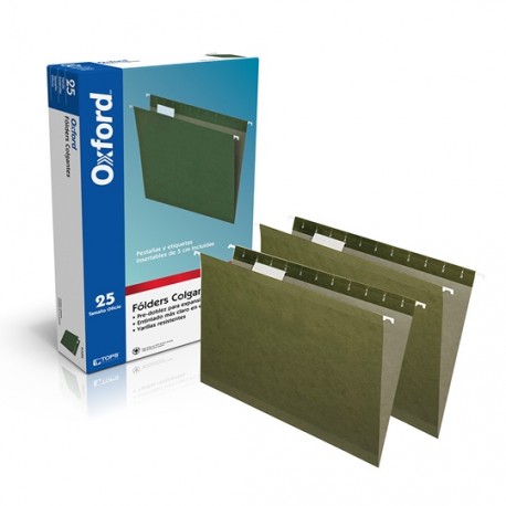 FOLDER DE PAPEL TAMAÑO OFICIO TOPS PRODUCTS PENDAFLEX 91535 TIPO COLGANTE COLOR VERDE 1 PQ C/25 PZS - Envío Gratuito