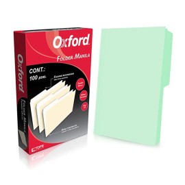 FOLDER DE PAPEL TAMAÑO OFICIO TOPS PRODUCTS PENDAFLEX M751GRE TIPO 1/2 CEJA COLOR VERDE 1 PQ C/100 PZS - Envío Gratuito