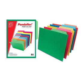 FOLDER DE PAPEL TAMAÑO CARTA TOPS PRODUCTS PENDAFLEX 02512SI TIPO 1/2 CEJA COLOR SURTIDO 1 PQ C/25 PZS - Envío Gratuito