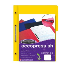 FOLDER DE PAPEL TAMAÑO OFICIO ACCO ACCOPRESS P4563 TIPO CARPETA COLOR AMARILLO 1 PQ C/10 PZS - Envío Gratuito
