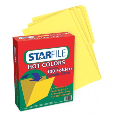 FOLDER DE PAPEL TAMAÑO CARTA MAPASA STAR FILE PH0025 TIPO 1/2 CEJA COLOR AMARILLO 1 PQ C/100 PZS - Envío Gratuito