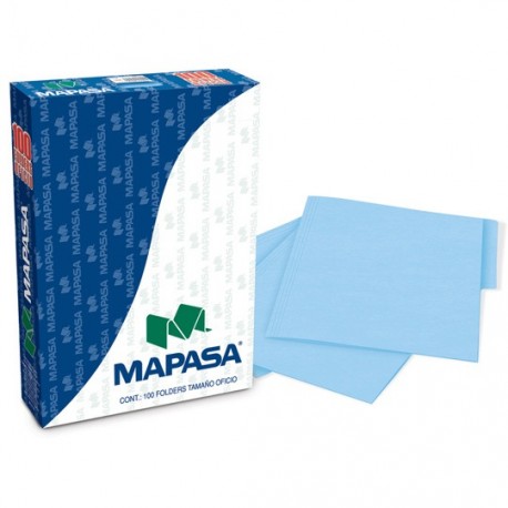 FOLDER DE PAPEL TAMAÑO OFICIO MAPASA MAPASA PA0002 TIPO 1/2 CEJA COLOR AZUL 1 PQ C/100 PZS - Envío Gratuito