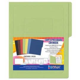 FOLDER DE PAPEL TAMAÑO CARTA KYMA KYMA PTCVDC TIPO CARPETA COLOR VERDE CLARO 1 PQ C/5 PZS - Envío Gratuito