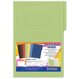 FOLDER DE PAPEL TAMAÑO OFICIO KYMA KYMA TIPO CARPETA COLOR VERDE CLARO 1 PQ C/3 PZS - Envío Gratuito