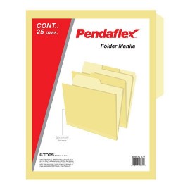 FOLDER DE PAPEL TAMAÑO CARTA TOPS PRODUCTS PENDAFLEX M0025 TIPO 1/2 CEJA COLOR CREMA 1 PQ C/25 PZS - Envío Gratuito