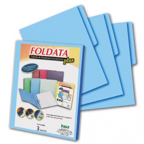FOLDER DE PAPEL TAMAÑO CARTA IRASA 3041 FOLDATA TIPO CARPETA COLOR AZUL CLARO 1 PIEZA - Envío Gratuito