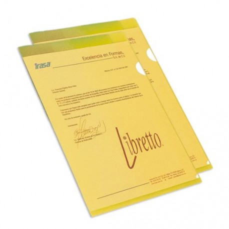 FOLDER DE POLIPROPILENO TAMAÑO CARTA IRASA LIBRETTO TIPO PORTADOCUMENTOS COLOR AMARILLO 1 PIEZA - Envío Gratuito