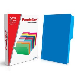 FOLDER DE PAPEL TAMAÑO OFICIO TOPS PRODUCTS PENDAFLEX 15012AZ TIPO 1/2 CEJA COLOR AZUL 1 PQ C/50 PZS - Envío Gratuito