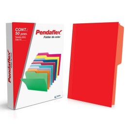 FOLDER DE PAPEL TAMAÑO OFICIO TOPS PRODUCTS PENDAFLEX 15012RJ TIPO 1/2 CEJA COLOR ROJO 1 PQ C/50 PZS - Envío Gratuito