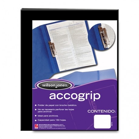 FOLDER DE PAPEL TAMAÑO CARTA ACCO ACCOGRIP P0962 TIPO CARPETA COLOR NEGRO 1 PQ C/4 PZS - Envío Gratuito