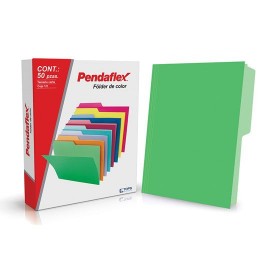 FOLDER DE PAPEL TAMAÑO CARTA TOPS PRODUCTS PENDAFLEX 05012VD TIPO 1/2 CEJA COLOR VERDE 1 PQ C/50 PZS - Envío Gratuito