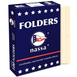 FOLDER DE PAPEL TAMAÑO OFICIO MAPASA NASSA PC1002 TIPO 1/2 CEJA COLOR CREMA 1 PQ C/100 PZS - Envío Gratuito