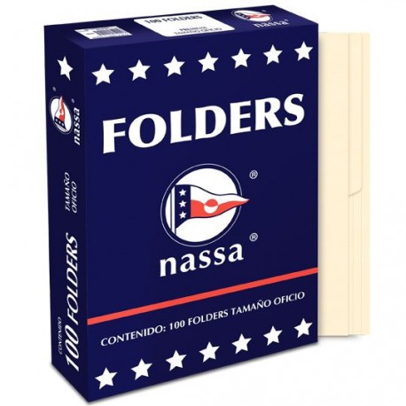 FOLDER DE PAPEL TAMAÑO OFICIO MAPASA NASSA PC1002 TIPO 1/2 CEJA COLOR CREMA 1 PQ C/100 PZS - Envío Gratuito