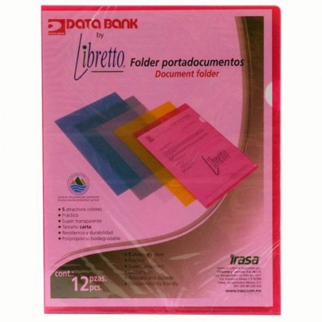 FOLDER DE POLIPROPILENO TAMAÑO CARTA IRASA LIBRETTO TIPO PORTADOCUMENTOS COLOR ROJO 1 PIEZA - Envío Gratuito