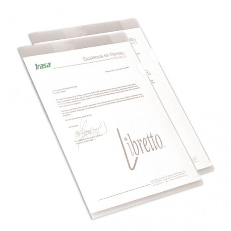 FOLDER DE POLIPROPILENO TAMAÑO CARTA IRASA LIBRETTO TIPO PORTADOCUMENTOS COLOR TRANSPARENTE 1 PIEZA - Envío Gratuito