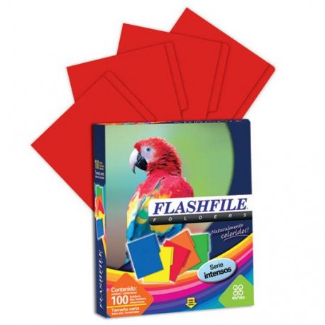 FOLDER DE POLIPROPILENO TAMAÑO CARTA IRASA FLASHFILE TIPO 1/2 CEJA COLOR ROJO 1 PQ C/100 PZS - Envío Gratuito