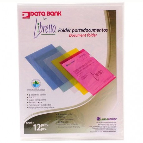 FOLDER DE POLIPROPILENO TAMAÑO CARTA IRASA LIBRETTO TIPO PORTADOCUMENTOS COLOR SURTIDO 1 PIEZA - Envío Gratuito