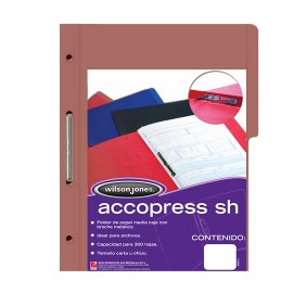 FOLDER DE PAPEL TAMAÑO OFICIO ACCO ACCOPRESS P4566 TIPO CARPETA COLOR CAOBA 1 PQ C/10 PZS - Envío Gratuito