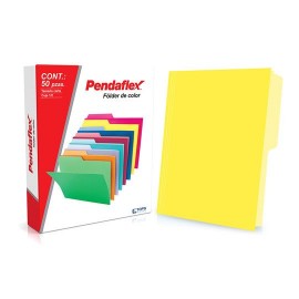 FOLDER DE PAPEL TAMAÑO CARTA TOPS PRODUCTS PENDAFLEX 05012AM TIPO 1/2 CEJA COLOR AMARILLO 1 PQ C/50 PZS - Envío Gratuito
