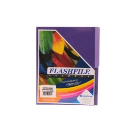 FOLDER DE PAPEL TAMAÑO CARTA IRASA FLASHFILE 0471 TIPO 1/2 CEJA COLOR MORADO 1 PQ C/25 PZS - Envío Gratuito