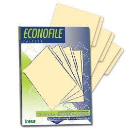 FOLDER DE PAPEL TAMAÑO OFICIO IRASA ECONOFILE 1201 TIPO 1/2 CEJA COLOR CREMA 1 PQ C/100 PZS - Envío Gratuito