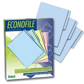 FOLDER DE PAPEL TAMAÑO CARTA IRASA ECONOFILE 1302 TIPO 1/2 CEJA COLOR AZUL 1 PQ C/100 PZS - Envío Gratuito