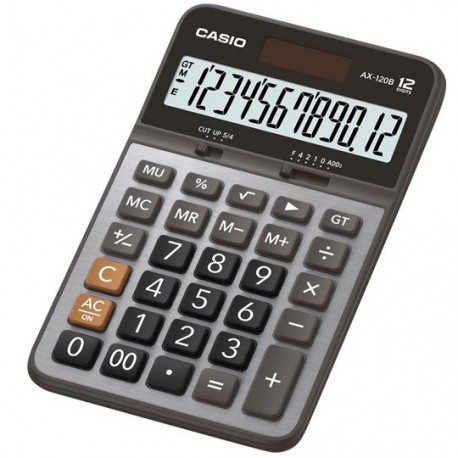 CALCULADORA BASICA SEMI-ESCRITORIO CASIO AX120B 12 DIGITOS - Envío Gratuito