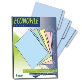 FOLDER DE PAPEL TAMAÑO OFICIO IRASA ECONOFILE 1402 TIPO 1/2 CEJA COLOR AZUL 1 PQ C/100 PZS - Envío Gratuito