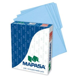FOLDER DE PAPEL TAMAÑO CARTA MAPASA MAPASA PA0001 TIPO 1/2 CEJA COLOR AZUL 1 PQ C/100 PZS - Envío Gratuito
