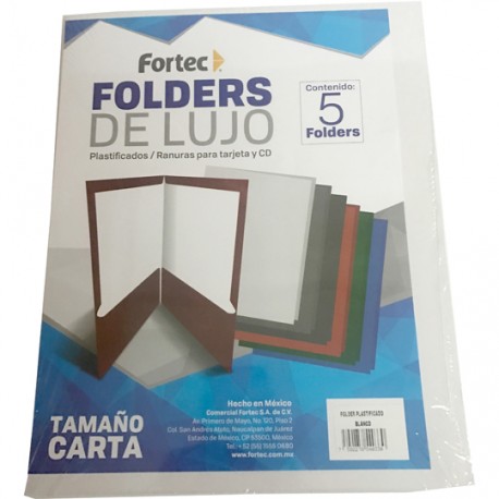 Folder laminado cta color blanco c/5 - Envío Gratuito