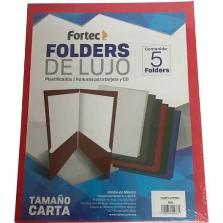 Folder laminado cta color rojo c/5 - Envío Gratuito