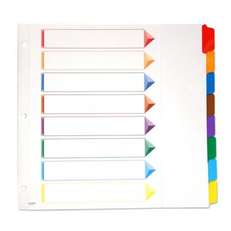 SEPARADOR OXFORD 200080 TAMAÑO CARTA CON 8 DIVISIONES DE PAPEL CON CEJAS MULTICOLOR 1 JUEGO - Envío Gratuito
