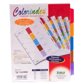 Seperadores Colorindex 5 divisiones - Envío Gratuito
